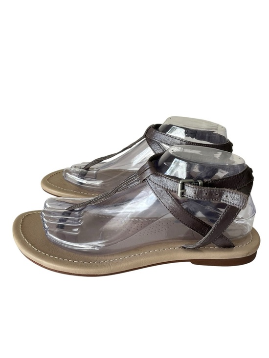 UGG Shoes - UGG Strappy Slingback Thong Leather Sandals Size Women’s 8 Silver